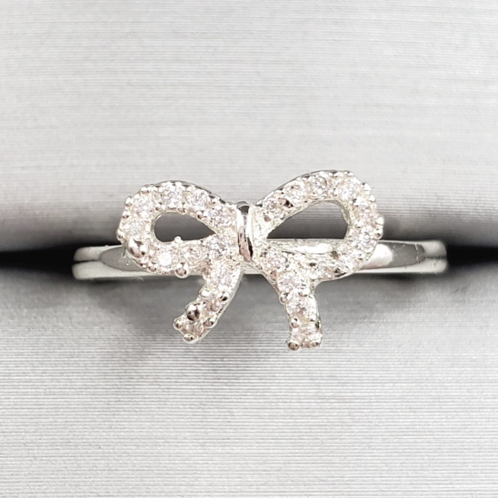 Silver Bow Ring - image 1